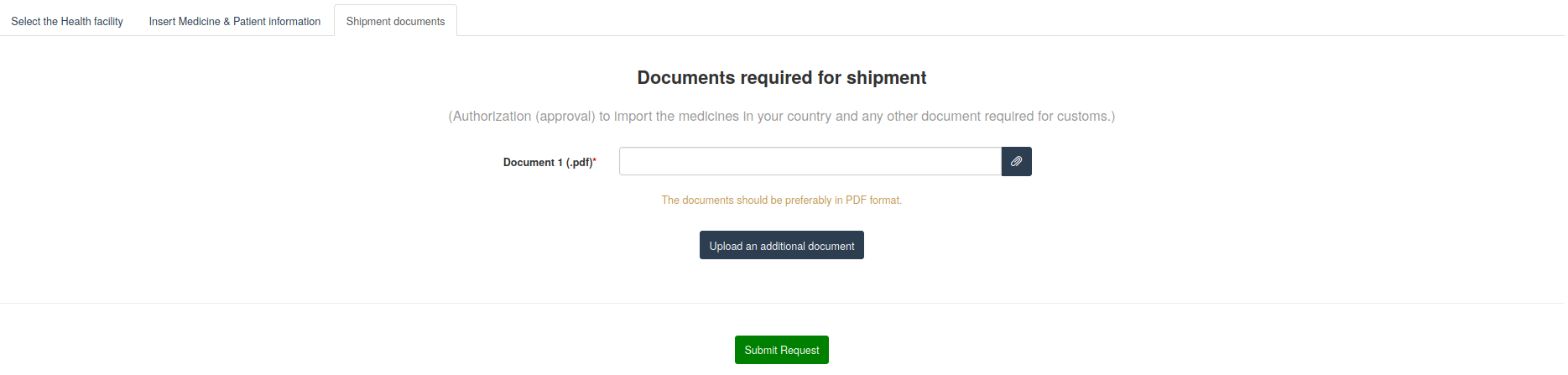 Documents required for shipment